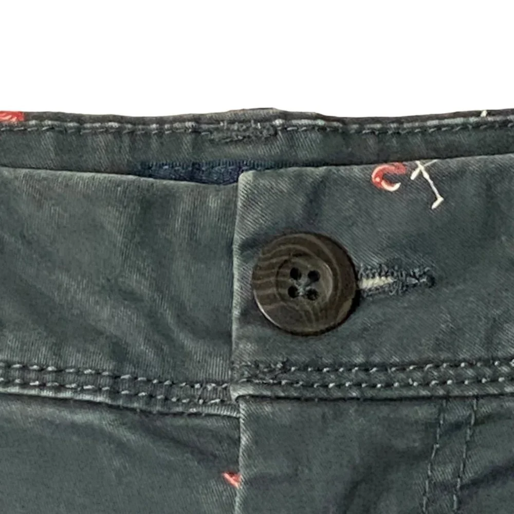 Aeropostale Men Size 28‎ Flamingo Embroidered Cotton Blend Chino Shorts